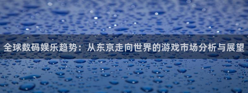 陕西im电竞子文化创意干啥的：全球数码娱乐趋势：从东京走向世界的游戏市场分析与展望